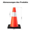 Közlekedési bóják, forgalomirányító terelőkúpok 45 cm magas 6 darabos szett 65926