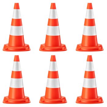   Közlekedési bóják, forgalomirányító terelőkúpok 50 cm magas 6 darabos szett 65927
