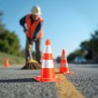 Közlekedési bóják, forgalomirányító terelőkúpok 50 cm magas 6 darabos szett 65927